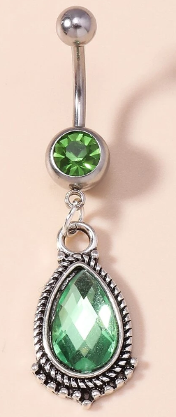 Green Drop Decor Navel Belly Ring