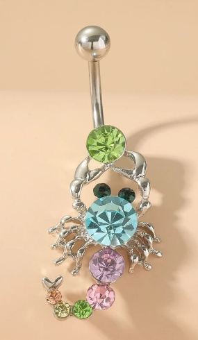 Rhinestone Decor Scorpion Charm Navel Belly Ring