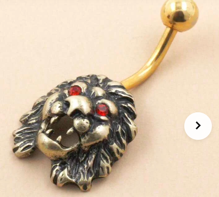 Lion Head Decor Navel Belly Ring