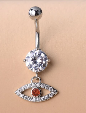 Rhinestone Eye Charm Navel Belly Stud