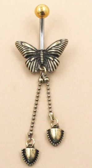 Butterfly & Geometric Decor Navel Belly Ring