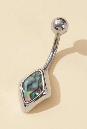 Rhinestone Rhombus  Decor Navel Belly Ring