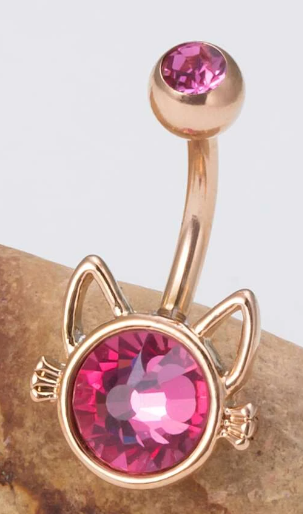 Cartoon Cat Design Navel Belly Ring