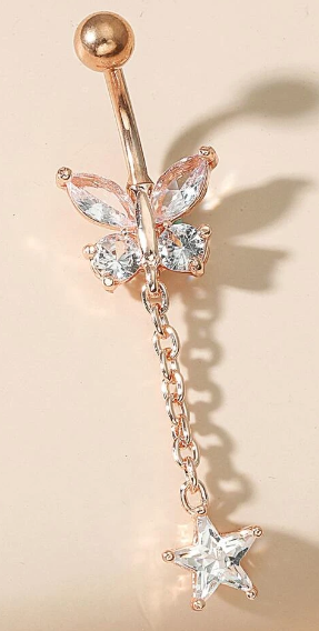 Zircon Butterfly Decor Navel Belly Ring