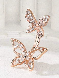 Zircon Butterfly Decor Belly Ring