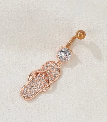 Zircon Slippers Charm Navel Belly Ring