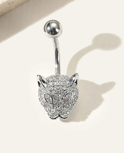 Zircon Leopard Decor Navel Belly Ring