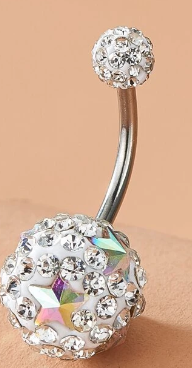 Rhinestone Decor Belly Ring