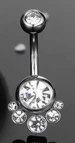 Rhinestone Stones  Decor Navel Belly Ring