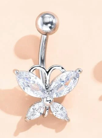 Zircon Butterfly Decor Navel Belly Ring