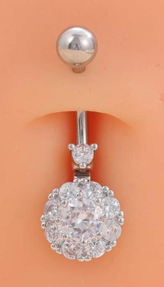 Cubic Stone  Zirconia Decor Navel Belly Ring