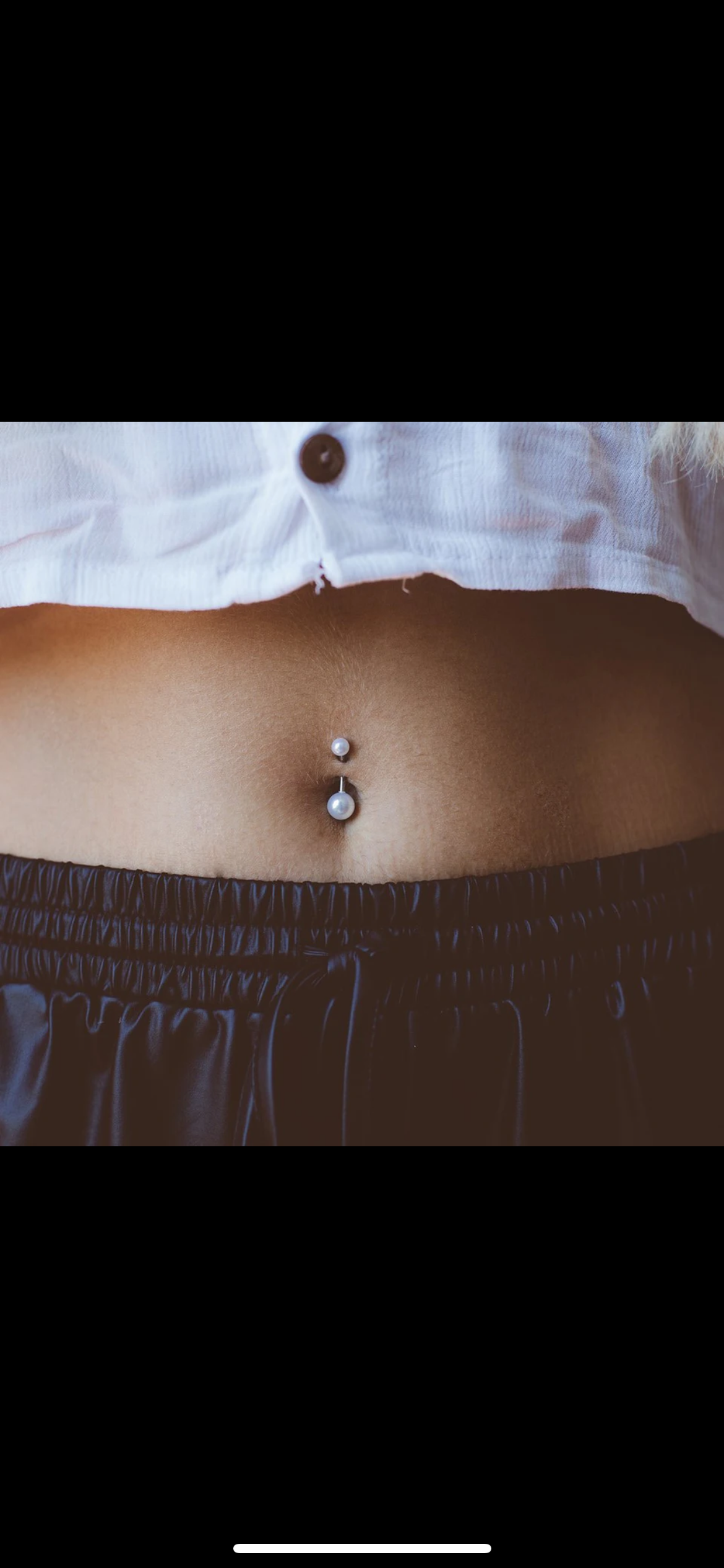 Silver Faux Pearl Belly Ring