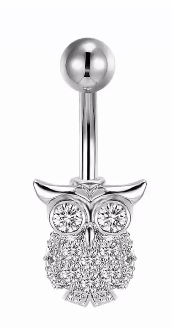 14G Owl Titanium Belly Ring