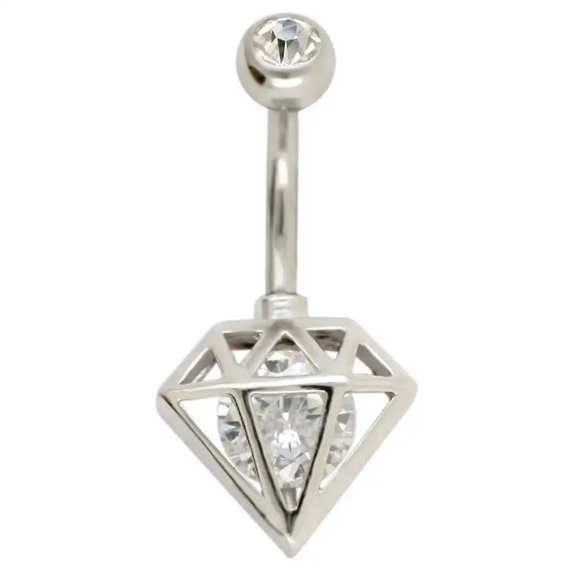 Diamond Shape Decor Navel Belly Ring