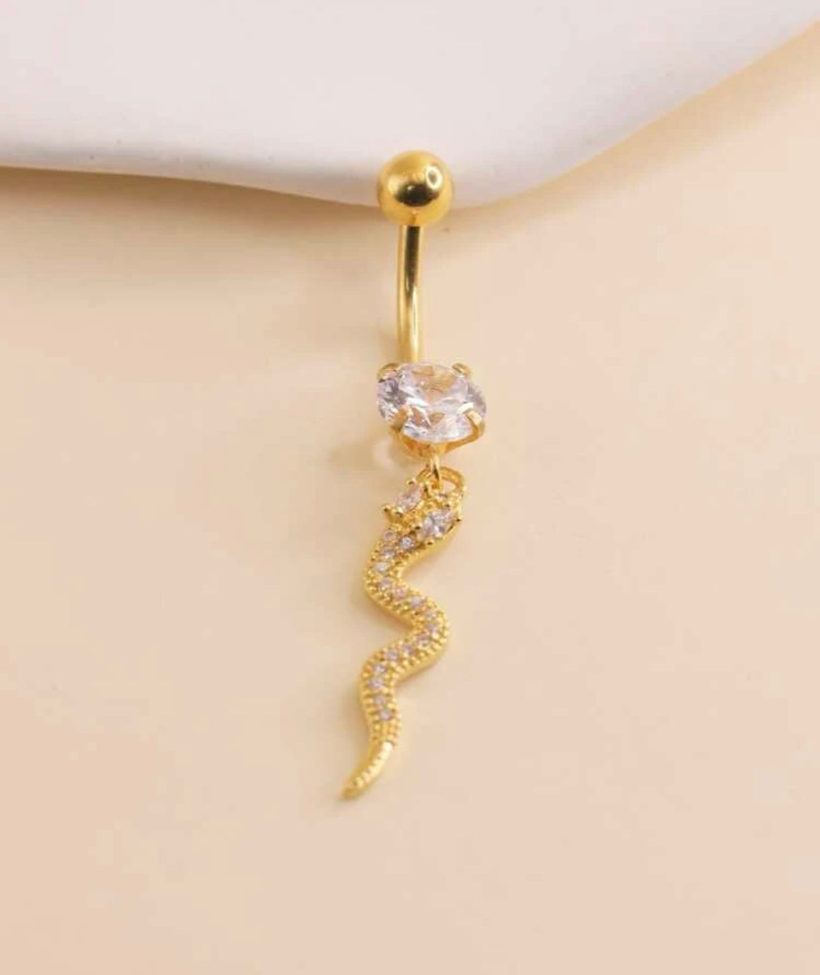 Snake With Stone Belly Ring