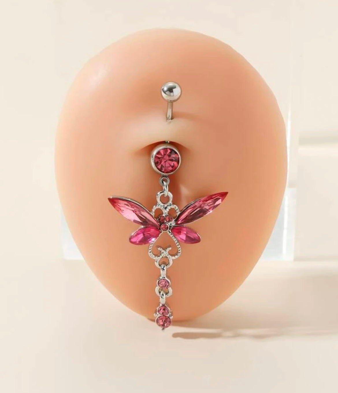 Rhinestone Butterfly  Decor  Navel Belly Ring