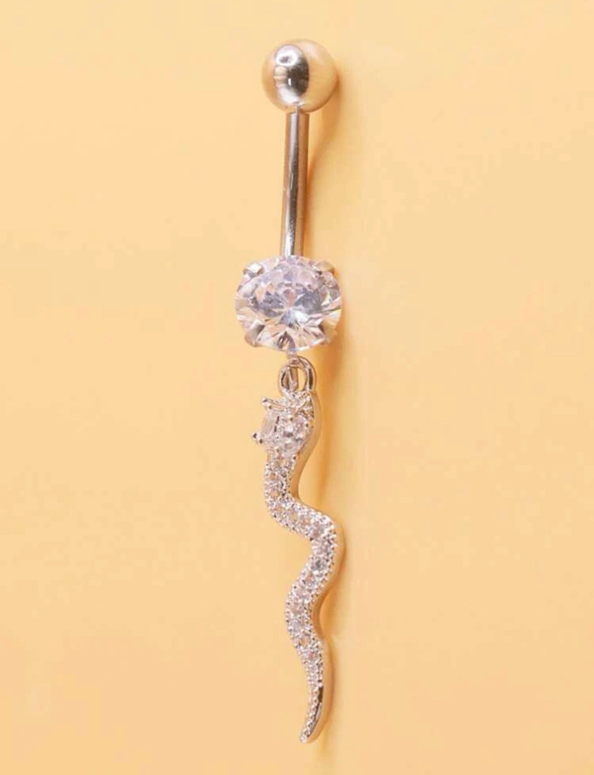 Snake With Stone Belly Ring