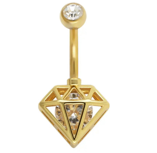 Diamond Shape Decor Navel Belly Ring